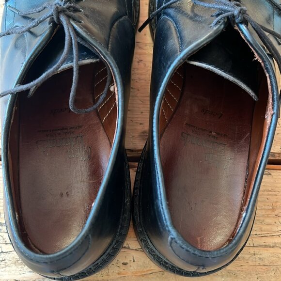 Allen Edmonds Black Leather Leeds Men's Derby Dress Shoes - Picture 10 of 12